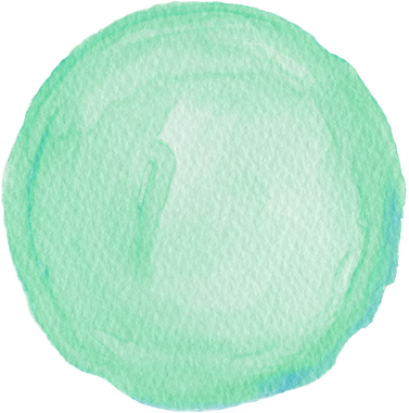 Green watercolor circle ornament