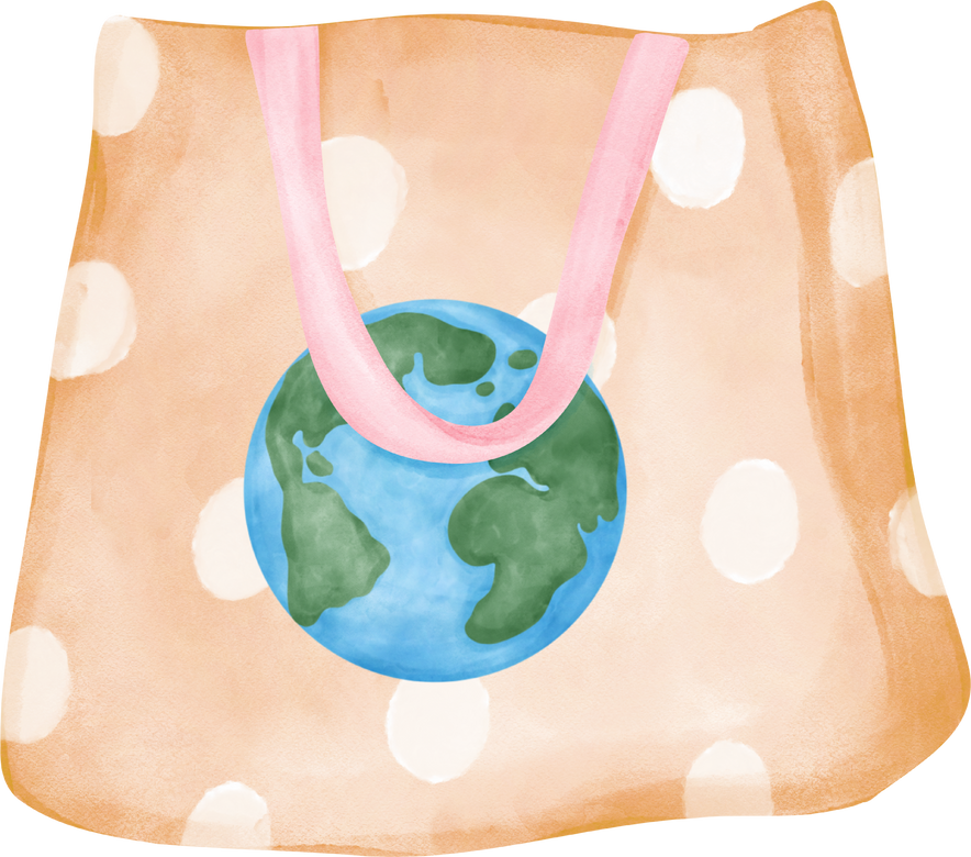 Empty Earth Eco-Friendly reusable shopping tote Bag watercolor