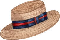 Watercolor summer straw hat